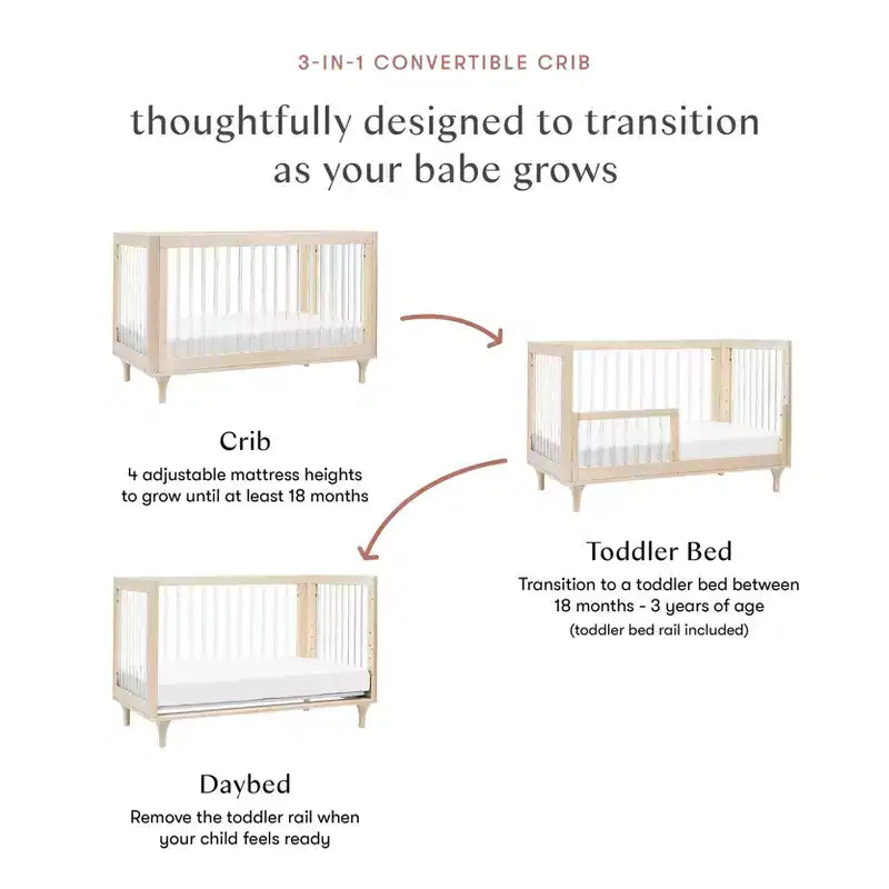 Culla convertibile 3-in-1 Babyletto Lolly con kit di conversione per lettino da giorno