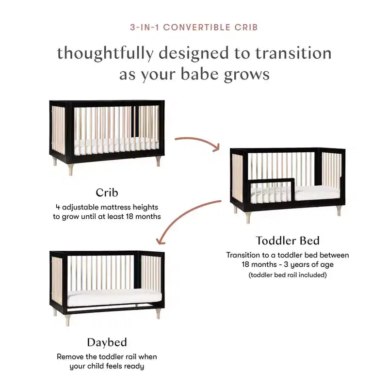 Culla convertibile 3-in-1 Babyletto Lolly con kit di conversione per lettino da giorno