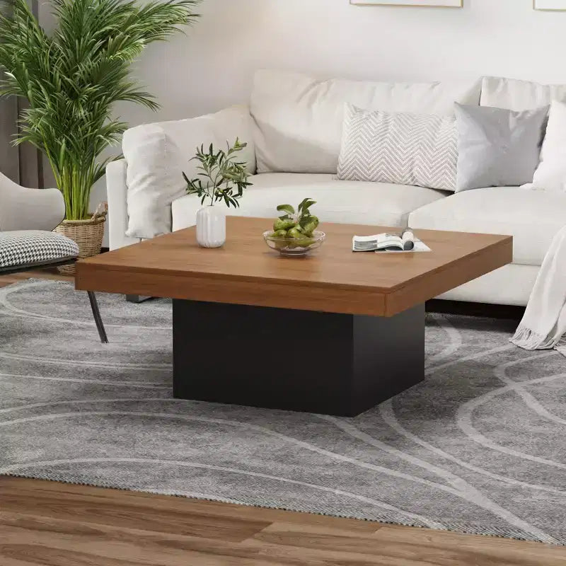 Tavolino da caffè quadrato, 35 pollici, stile moderno, adatto per uffici domestici, appartamenti, sale lettura, facile da montare.