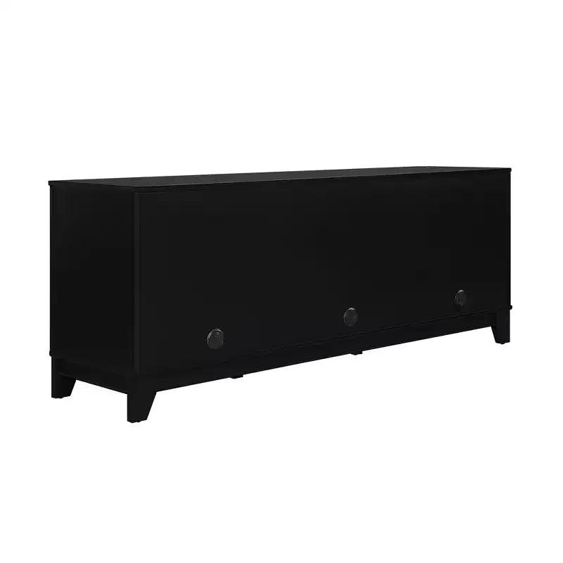 GDFStudio Stefan 63 Mobile TV Moderno in Rattan e Legno con 3 Ante a Chiusura Ammortizzata