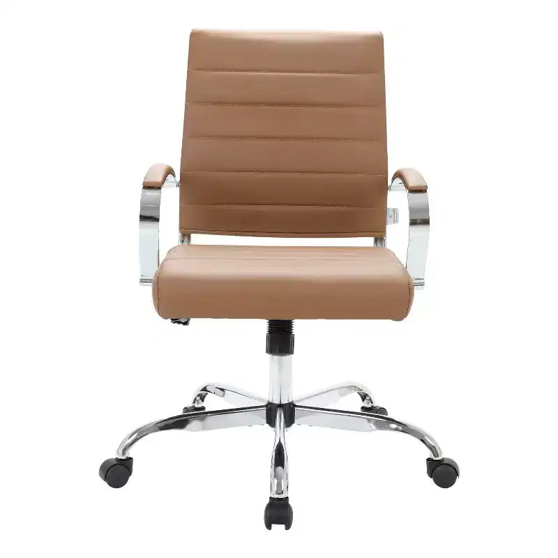 Sedia da ufficio HomeStock, altezza regolabile 35 pollici, sedile imbottito nero, con rotelle