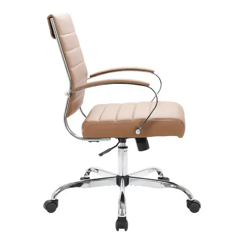 Sedia da ufficio HomeStock, altezza regolabile 35 pollici, sedile imbottito nero, con rotelle
