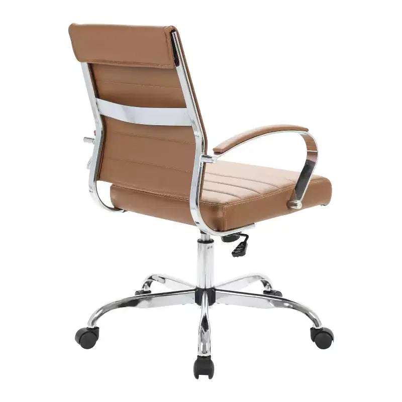 Sedia da ufficio HomeStock, altezza regolabile 35 pollici, sedile imbottito nero, con rotelle