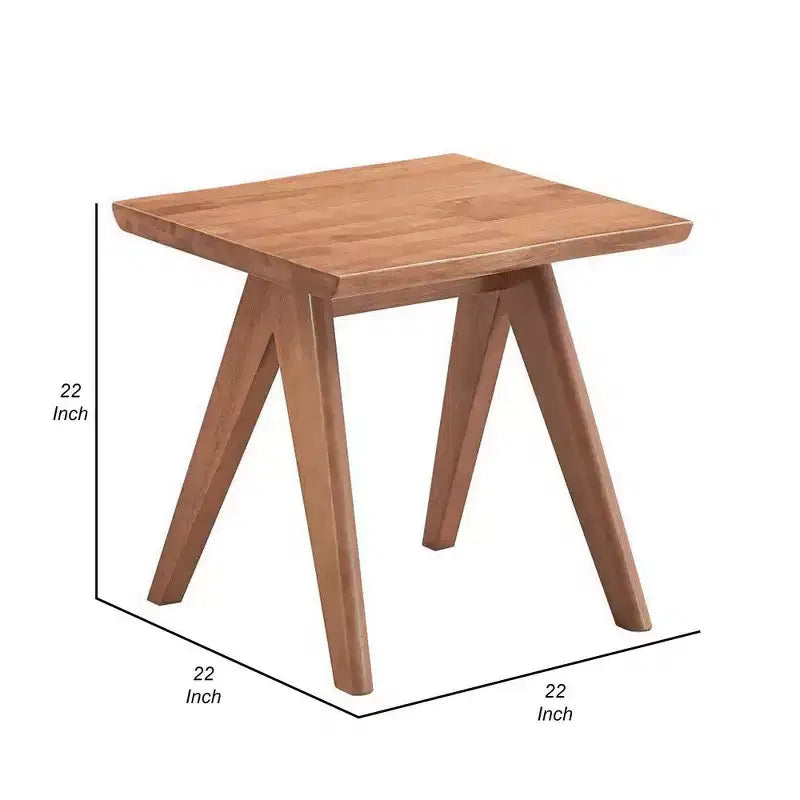 Tavolino d'appoggio/da divano Royal Hampton 22 pollici, gambe angolate, finitura in legno marrone naturale