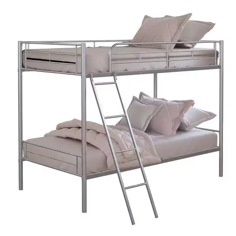 Royal Hampton Letto a Castello, Argento, con Struttura in Metallo e Scaletta Integrata