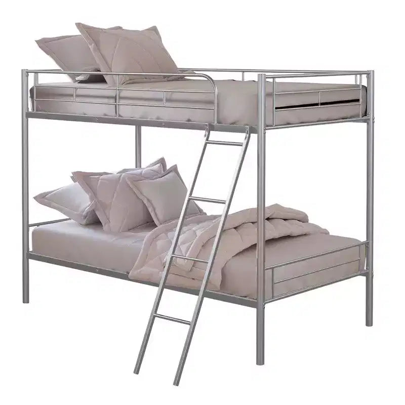 Royal Hampton Letto a Castello, Argento, con Struttura in Metallo e Scaletta Integrata
