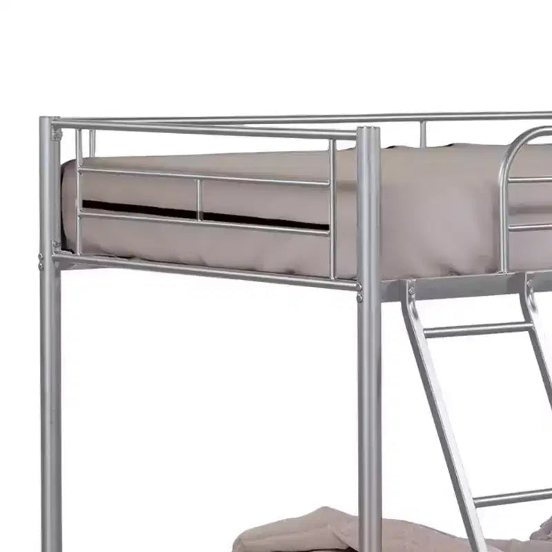 Royal Hampton Letto a Castello, Argento, con Struttura in Metallo e Scaletta Integrata