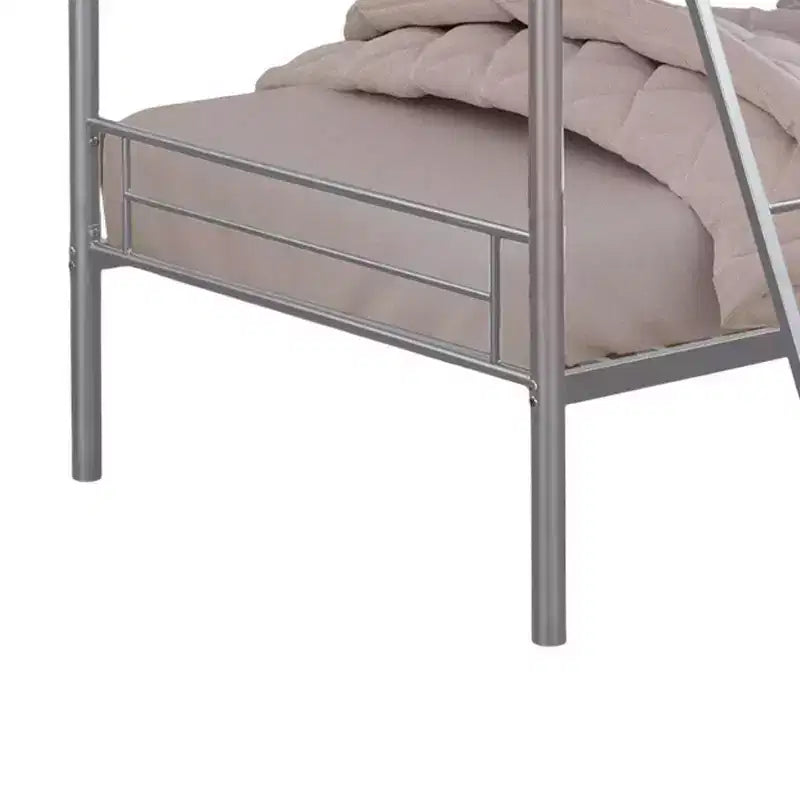 Royal Hampton Letto a Castello, Argento, con Struttura in Metallo e Scaletta Integrata