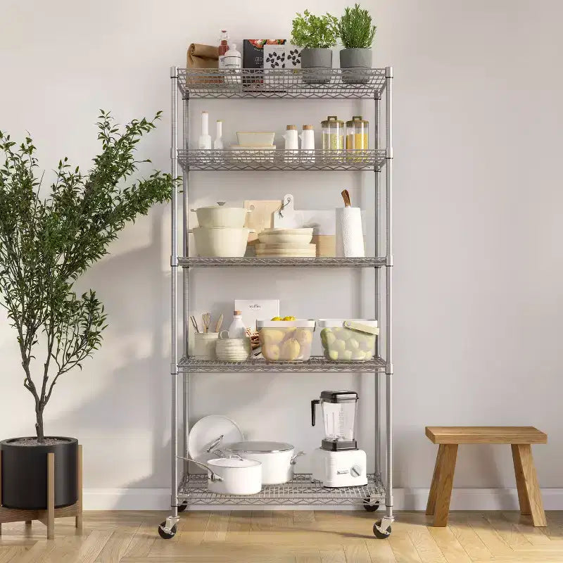 Scaffalatura in filo d'acciaio UltraDurable a 5 ripiani Seville Classics, certificata NSF, 36 L x 24 P x 75 H