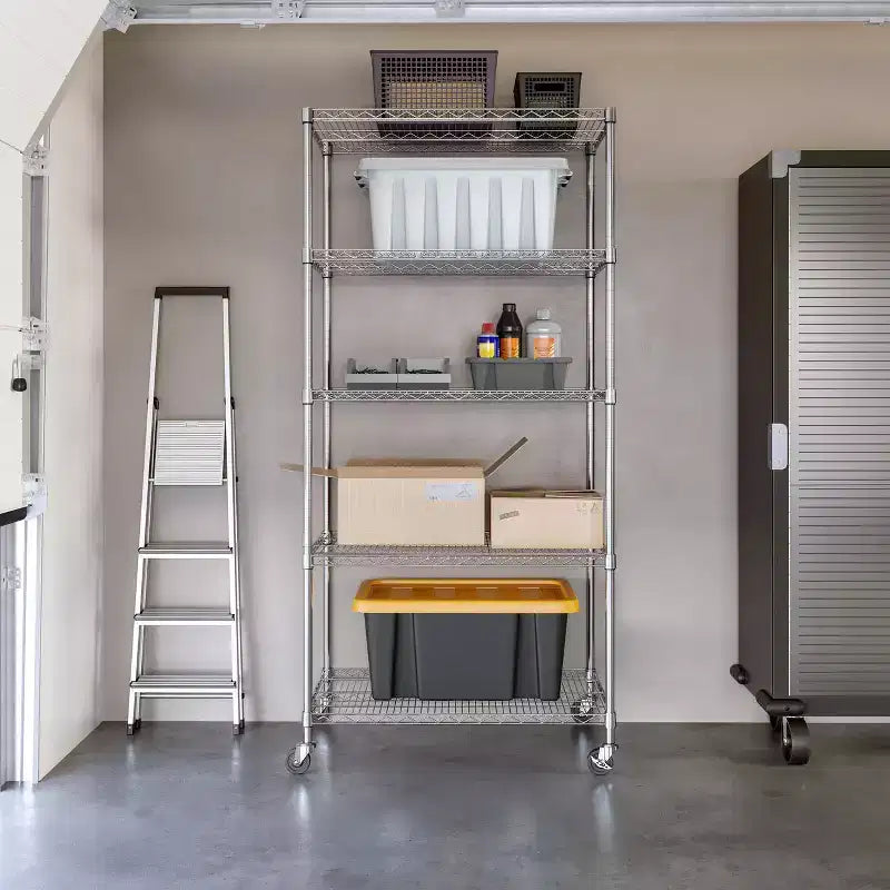 Scaffalatura in filo d'acciaio UltraDurable a 5 ripiani Seville Classics, certificata NSF, 36 L x 24 P x 75 H