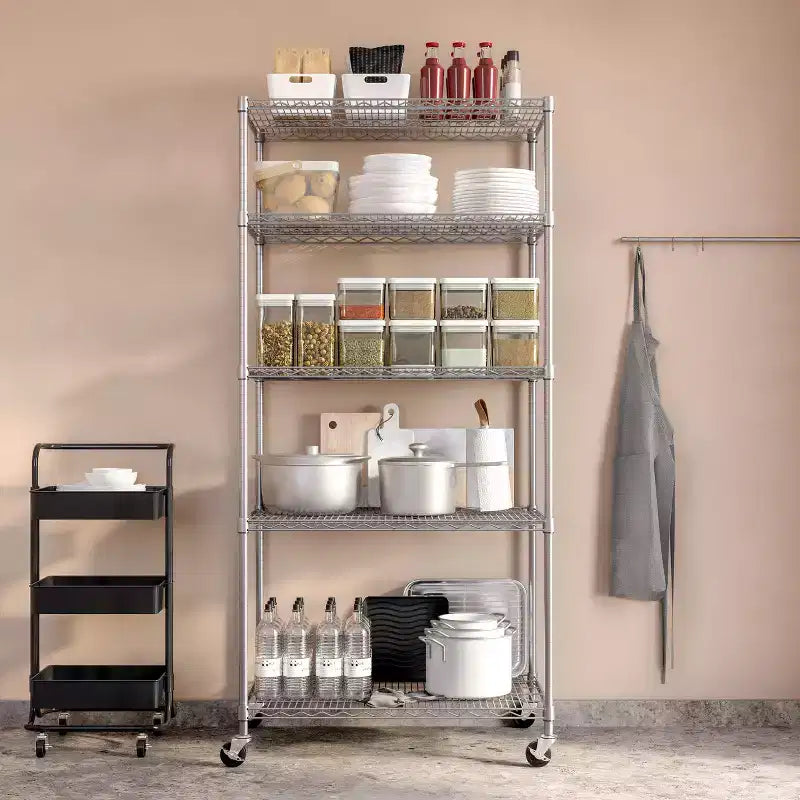 Scaffalatura in filo d'acciaio UltraDurable a 5 ripiani Seville Classics, certificata NSF, 36 L x 24 P x 75 H
