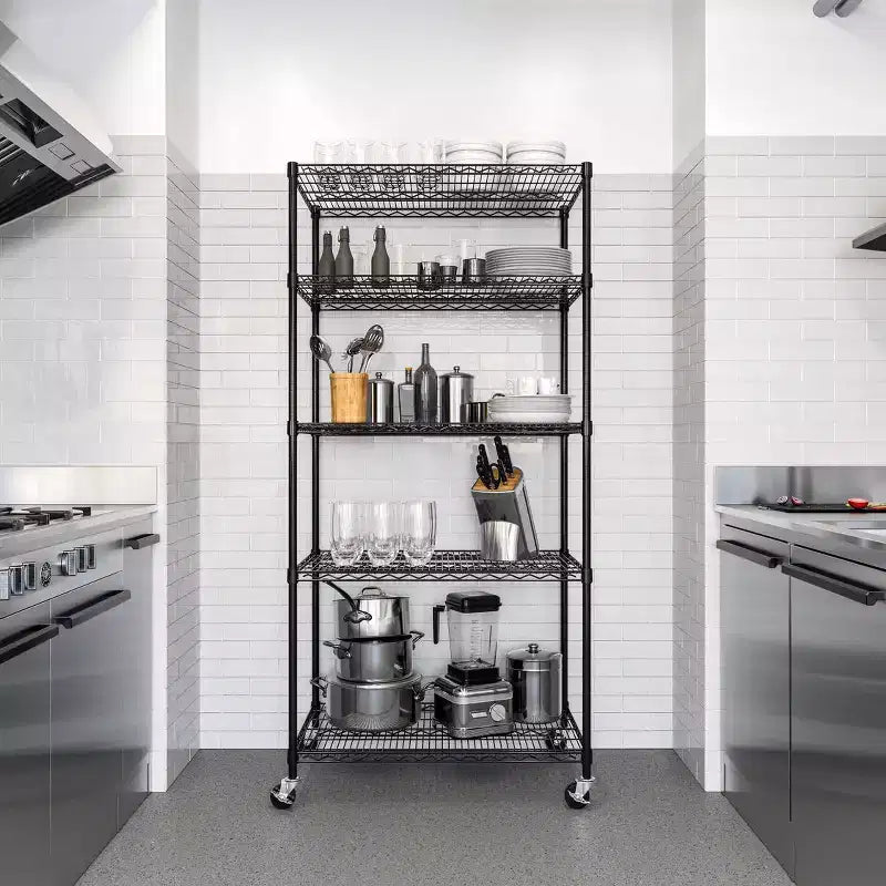 Scaffalatura in filo d'acciaio UltraDurable a 5 ripiani Seville Classics, certificata NSF, 36 L x 24 P x 75 H