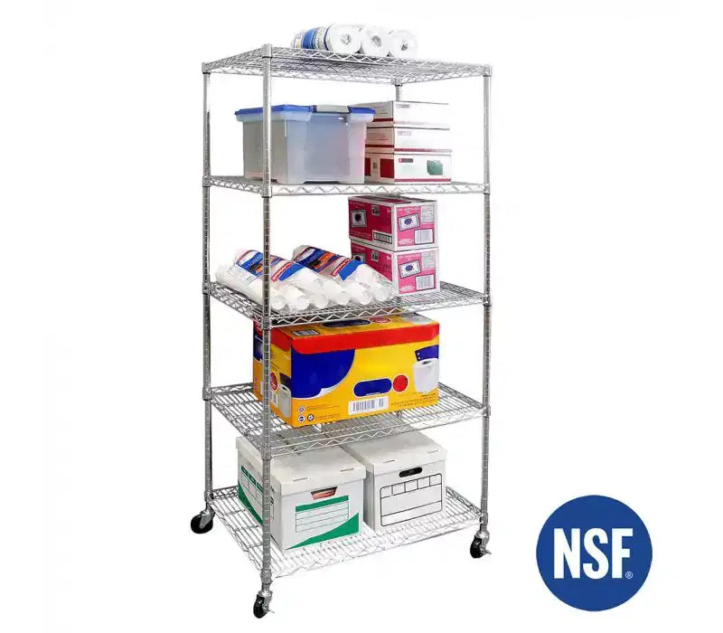 Scaffalatura in filo d'acciaio UltraDurable a 5 ripiani Seville Classics, certificata NSF, 36 L x 24 P x 75 H