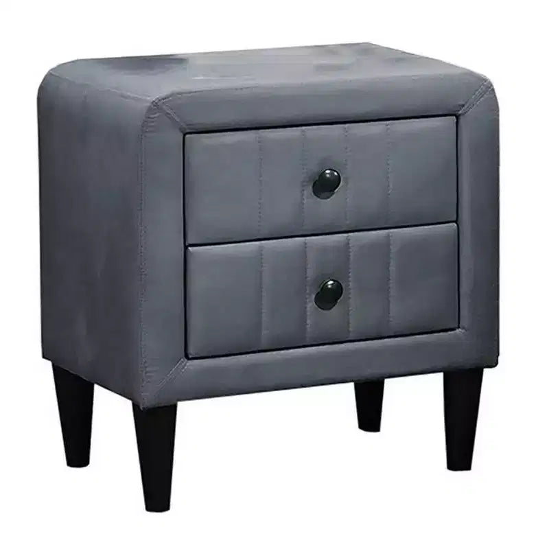 Comodino Royal Hampton, 2 cassetti, 22 pollici, imbottito in velluto grigio scuro