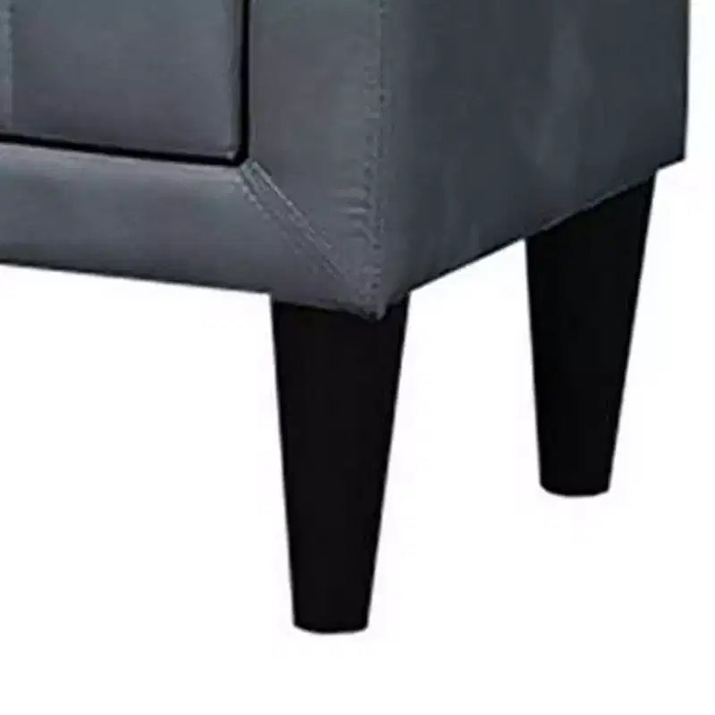 Comodino Royal Hampton, 2 cassetti, 22 pollici, imbottito in velluto grigio scuro