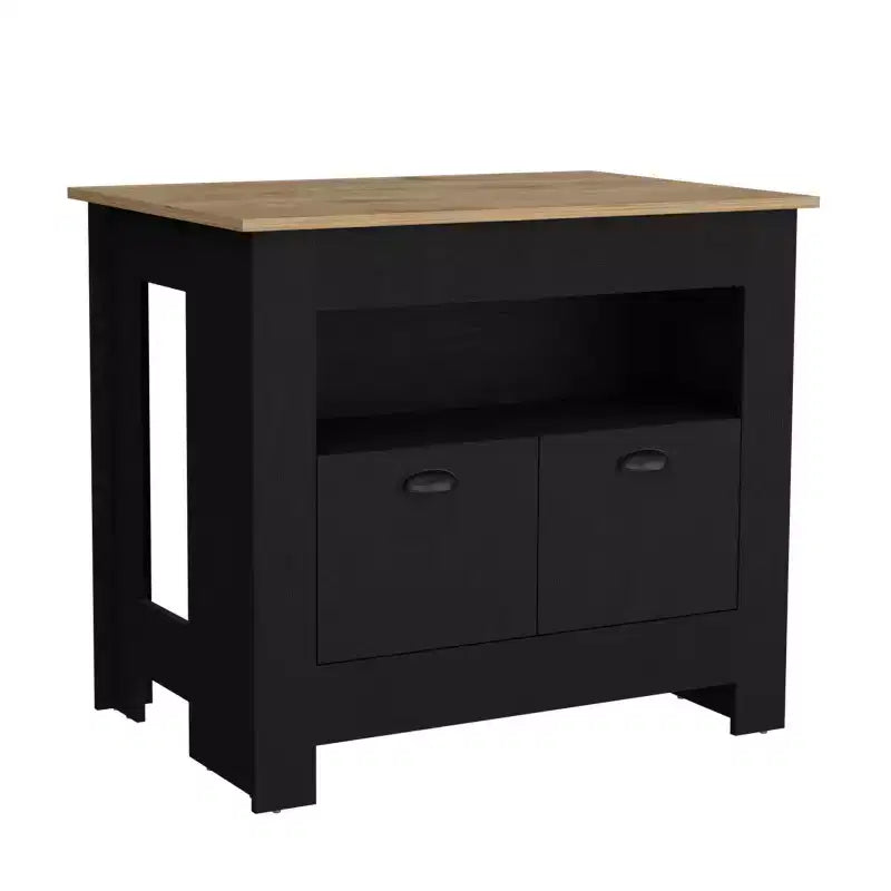 Okak Minimalismo Isola Cucina con Ampio Spazio Contenitore, Tavolo Isola Cucina con 2 Ante e 3 Ripiani, Organizer da Bancone per Sala da Pranzo