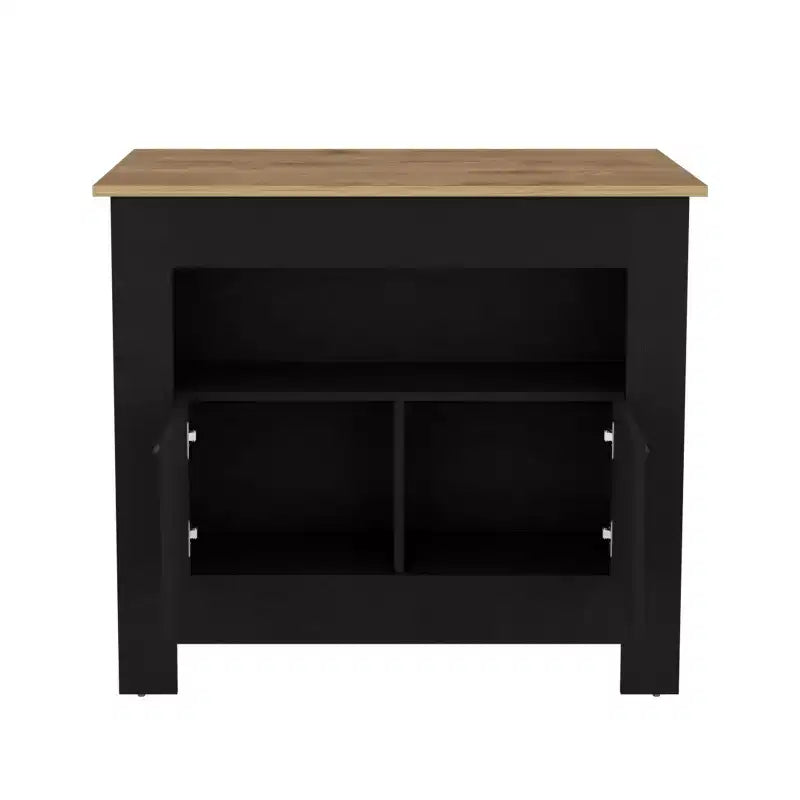 Okak Minimalismo Isola Cucina con Ampio Spazio Contenitore, Tavolo Isola Cucina con 2 Ante e 3 Ripiani, Organizer da Bancone per Sala da Pranzo