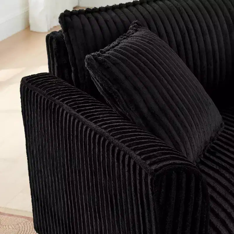 EHMKNP Poltrona a Poltroncina Singola in Peluche con Morbido Cuscino, Schienale e Braccioli | Perfetta per Soggiorno e Camera da Letto