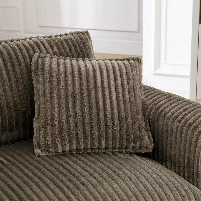 EHMKNP Poltrona a Poltroncina Singola in Peluche con Morbido Cuscino, Schienale e Braccioli | Perfetta per Soggiorno e Camera da Letto