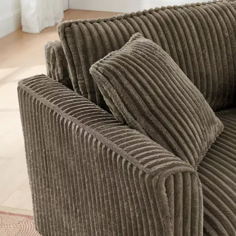 EHMKNP Poltrona a Poltroncina Singola in Peluche con Morbido Cuscino, Schienale e Braccioli | Perfetta per Soggiorno e Camera da Letto