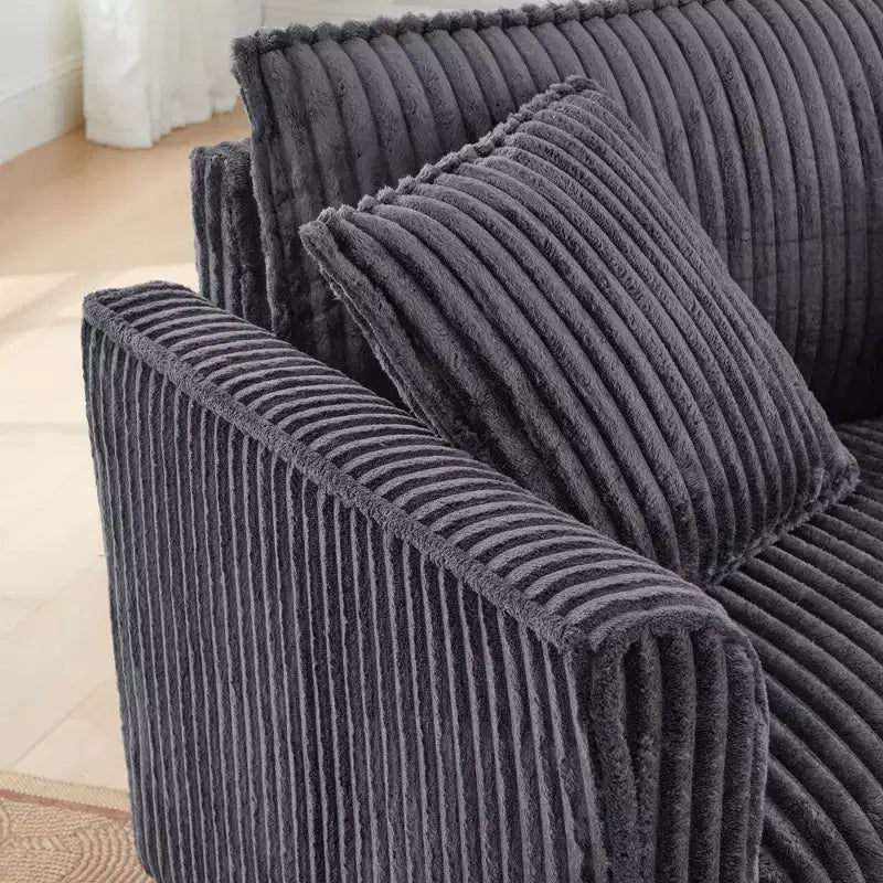 EHMKNP Poltrona a Poltroncina Singola in Peluche con Morbido Cuscino, Schienale e Braccioli | Perfetta per Soggiorno e Camera da Letto
