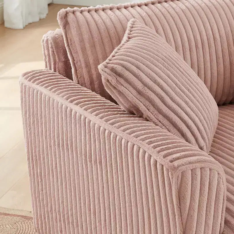 EHMKNP Poltrona a Poltroncina Singola in Peluche con Morbido Cuscino, Schienale e Braccioli | Perfetta per Soggiorno e Camera da Letto