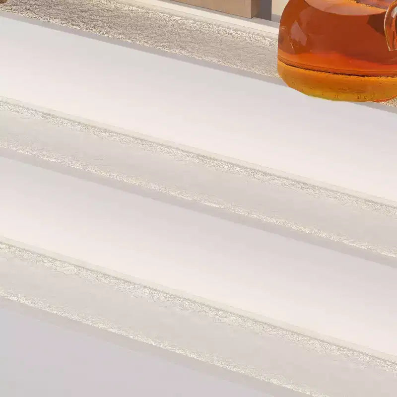 Mobile bar/cantinetta Famapy White a più strati: piano in vetro con motivo a onde, design a livelli, ampio spazio per vino e liquori, illuminazione d'ambiente