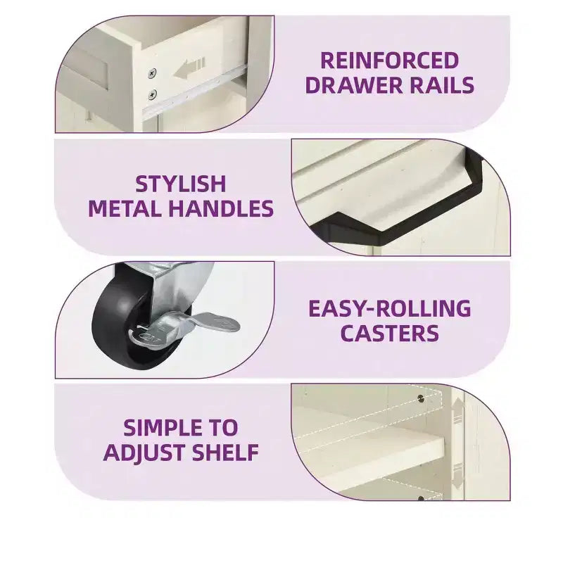 Libreria con cassetti e ante, scaffali con spazio contenitivo e 3 ripiani aperti, mobile per soggiorno, camera da letto, cucina, ufficio
