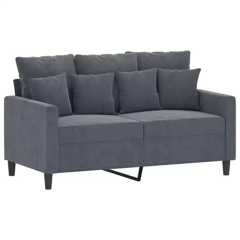 vidaXL Set Divani a 2 Pezzi con Cuscini Velluto Grigio Scuro