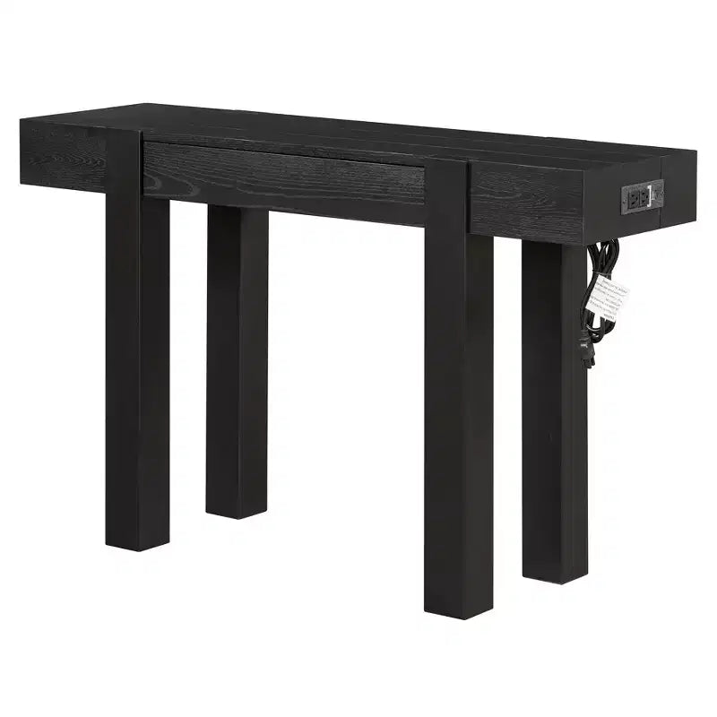 Consolle rustica Luxystar in legno con cassetto a scomparsa e presa di corrente laterale per ingressi, soggiorni e uffici domestici