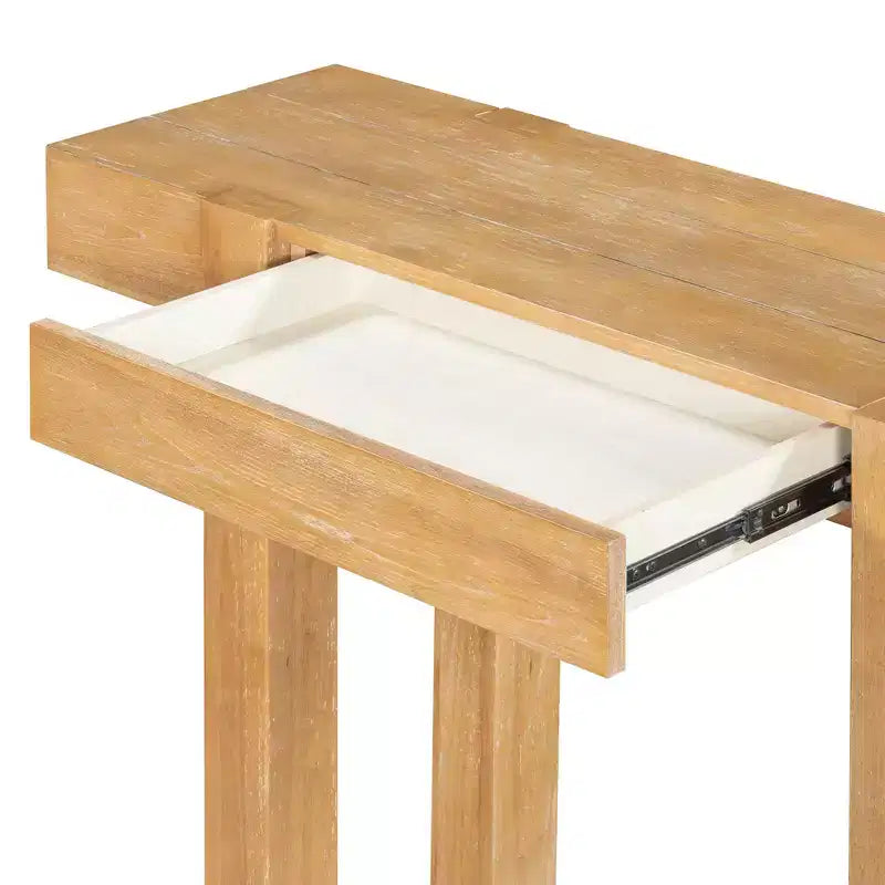 Consolle rustica Luxystar in legno con cassetto a scomparsa e presa di corrente laterale per ingressi, soggiorni e uffici domestici