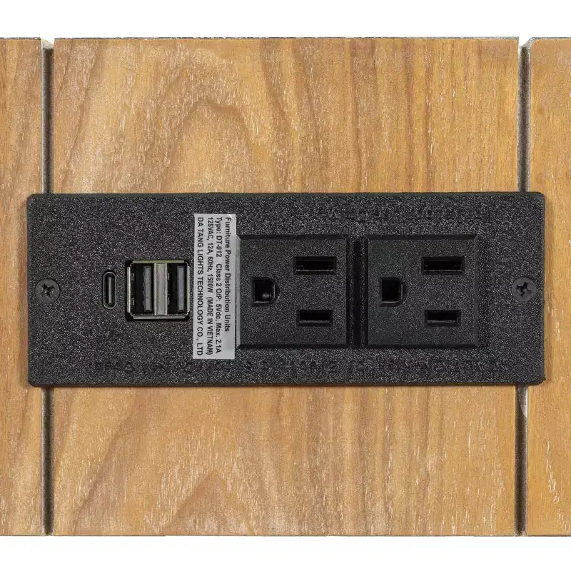 Consolle rustica Luxystar in legno con cassetto a scomparsa e presa di corrente laterale per ingressi, soggiorni e uffici domestici