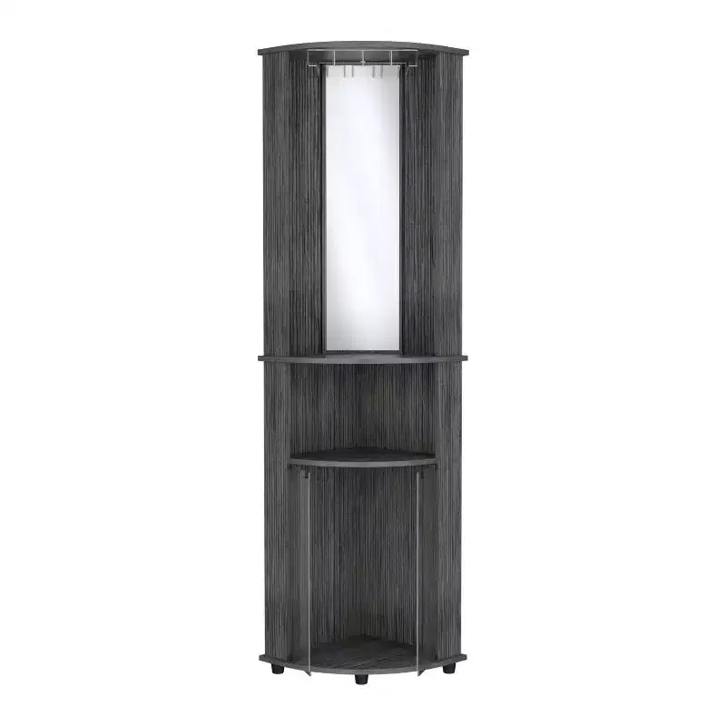 Mobile Contenitore da Bagno Okak, Armadietto Alto, Grande Mobile Contenitore con 2 Cassetti e Ripiani Aperti
