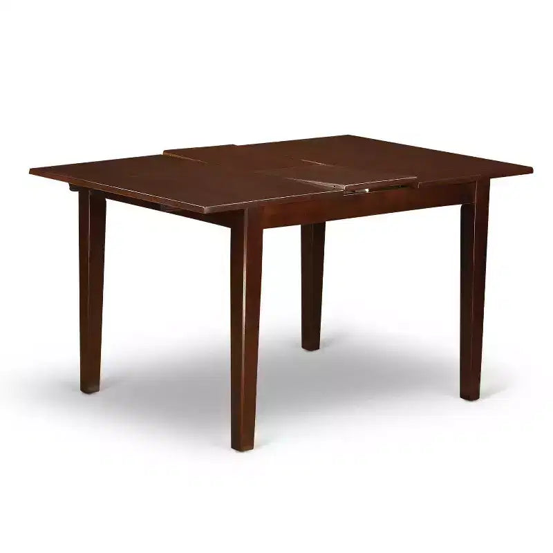 Set da pranzo rettangolare in legno massello finitura mogano a 5 pezzi - 4 posti a sedere