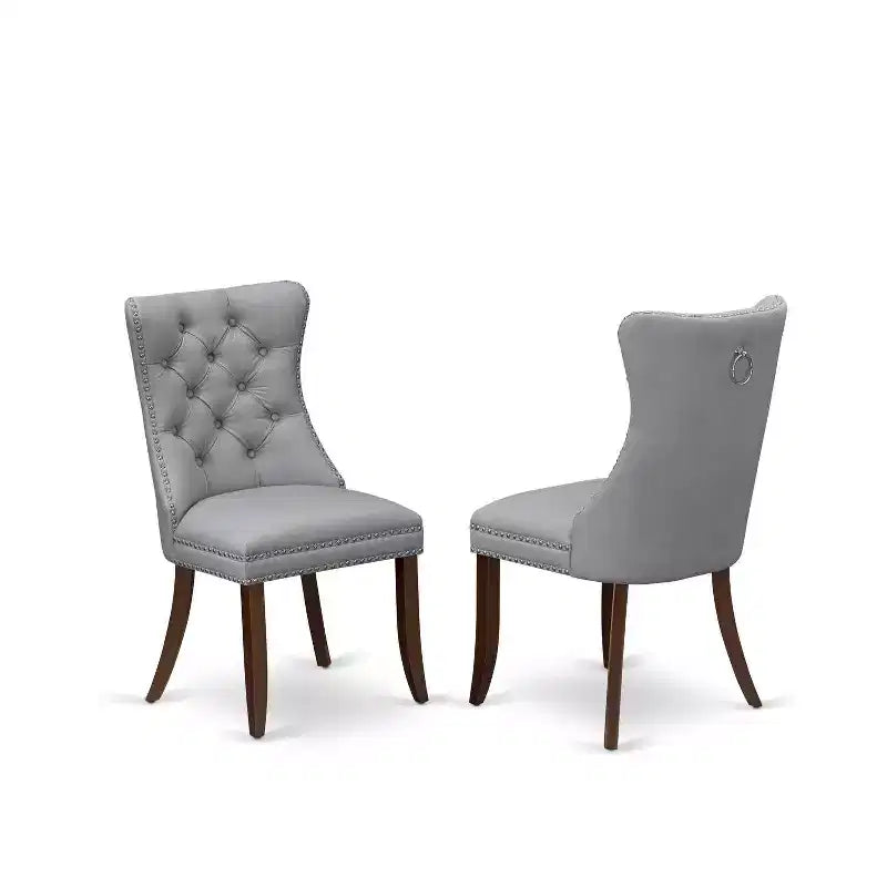 Set da pranzo rettangolare in legno massello finitura mogano a 5 pezzi - 4 posti a sedere