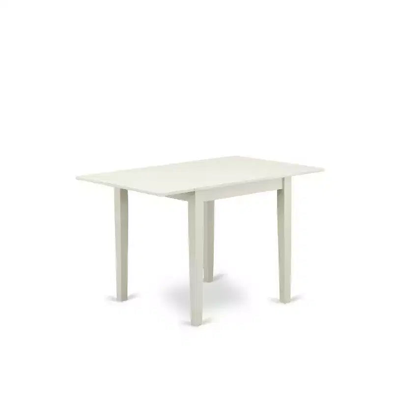 5-Piece Linen White Finish Solid Wood Top - Rectangular Upholstered Dining Room Set (Seats-4)