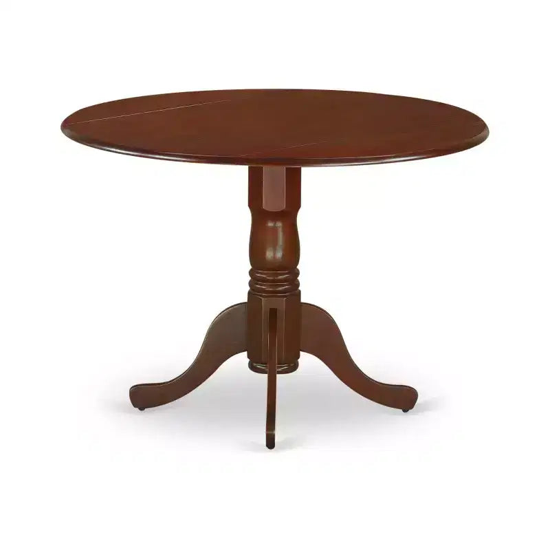 Set tavolo da pranzo rotondo con 2 sedie - Finitura mogano, design moderno di metà secolo