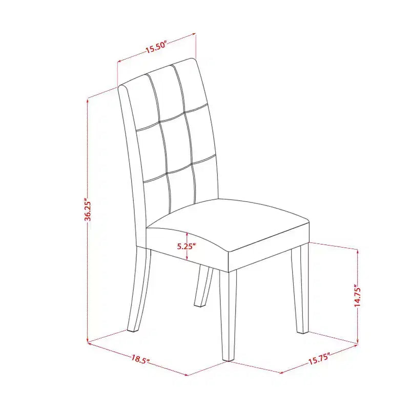 Set tavolo da pranzo rotondo con 2 sedie - Finitura mogano, design moderno di metà secolo