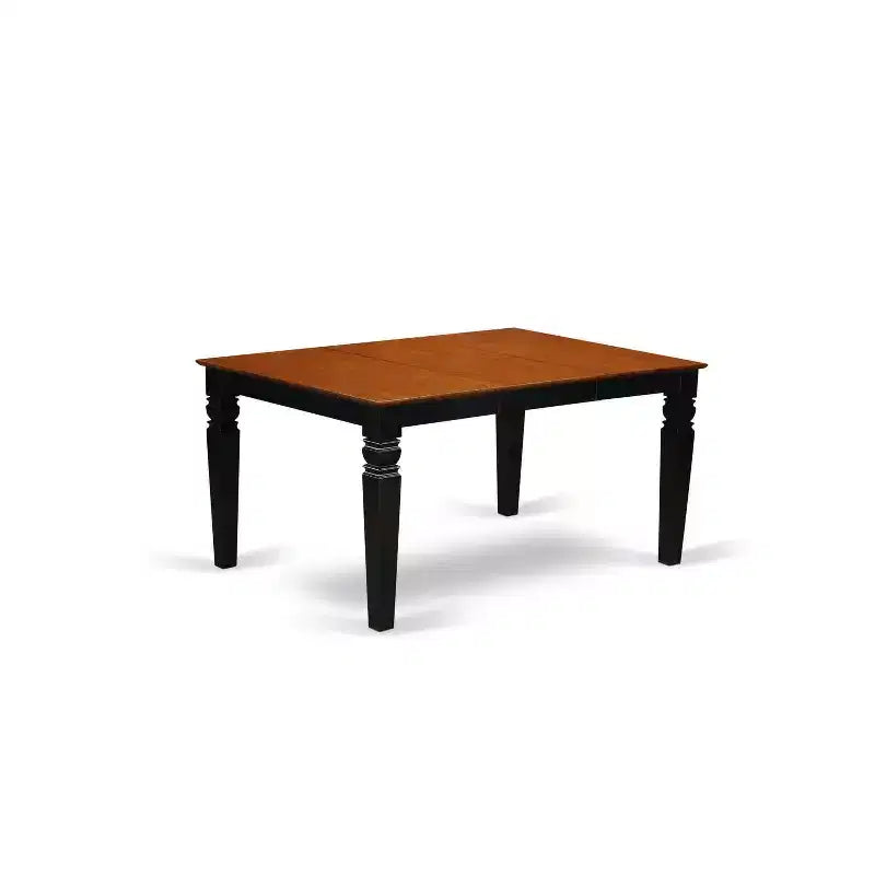 HomeStock Set sala da pranzo in legno massello con piano nero e ciliegio, 5 pezzi, con 4 sedie
