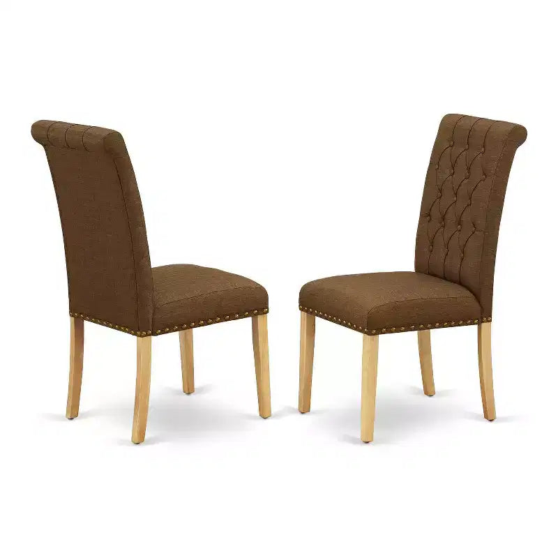 Set tavolo da pranzo HomeStock 3 pezzi in legno massello con finitura rovere marrone naturale