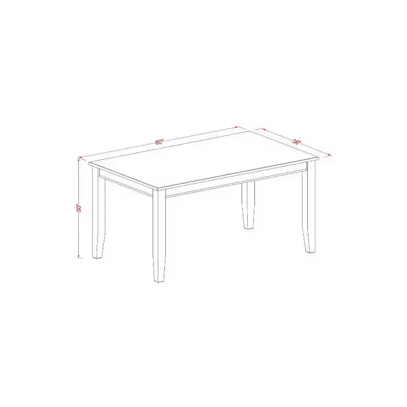Set da Pranzo 5 Pezzi - Tavolo Rettangolare e 4 Sedie - Stile Modern Farmhouse