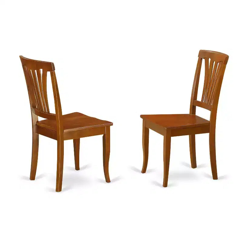 Tavolo da pranzo ovale a 7 pezzi con piano in legno massello finitura marrone sella e 6 sedie con
