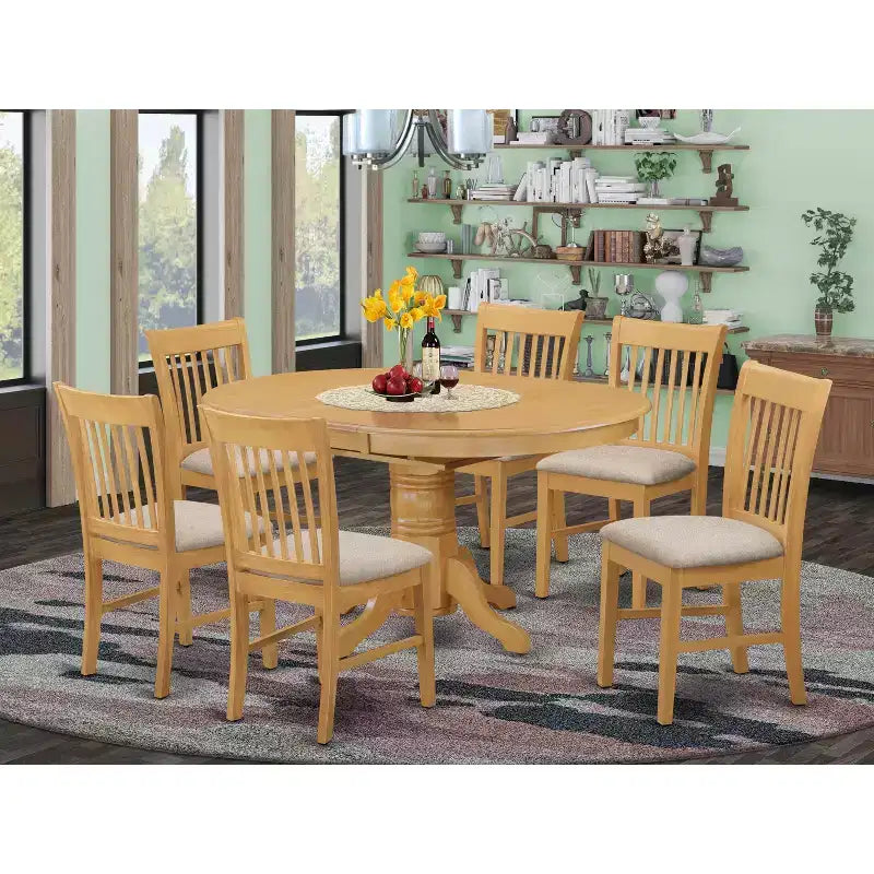 Set tavolo da pranzo vittoriano - Tavolo e sedie da cucina vintage - Set tavolo in legno da 7 pezzi