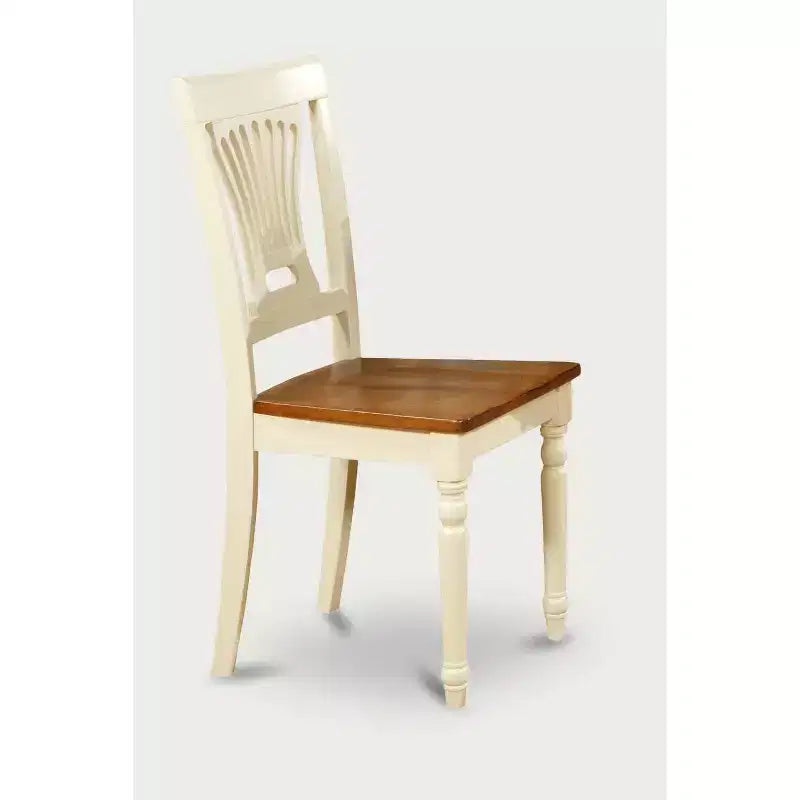 HomeStock Tavolo da Pranzo 3 Pezzi con Piano in Legno Massello Finitura Buttermilk e Ciliegio con 2 Sedie
