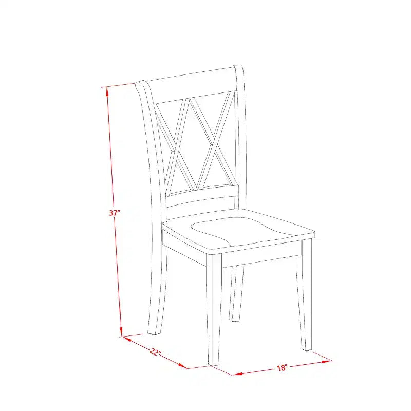 HomeStock Set da pranzo 5 pezzi rotondo con top in legno massello finitura bianco burro e ciliegio, con 4 sedie con schienale a croce