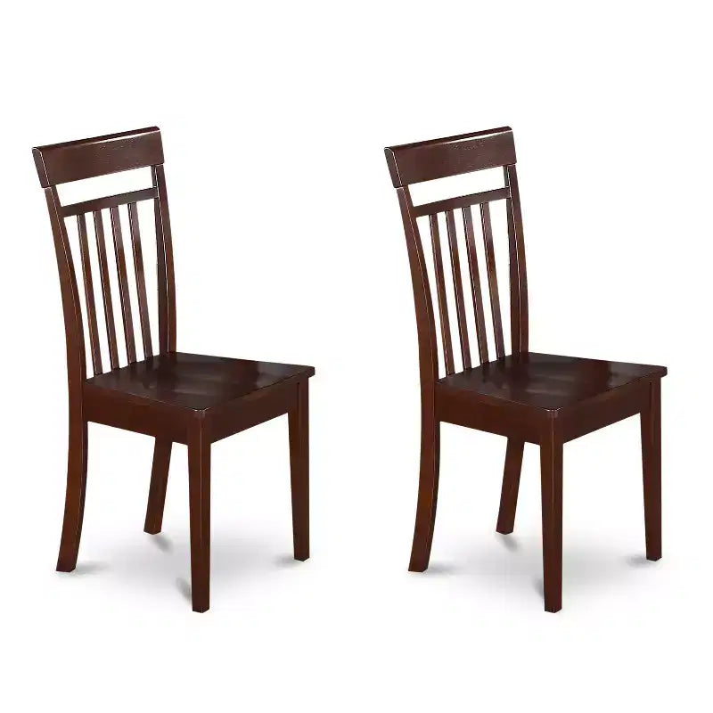 Tavolo da pranzo HomeStock rettangolare con piano in legno massello finitura mogano 5 pezzi con 4 sedie