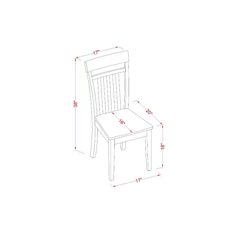 Tavolo da pranzo HomeStock rettangolare con piano in legno massello finitura mogano 5 pezzi con 4 sedie
