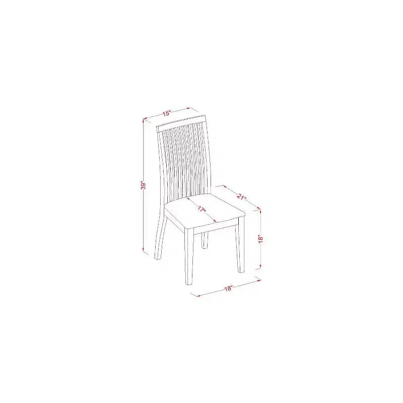 Set da pranzo 5 pezzi in legno massello con finitura lino bianco - 4 posti a sedere