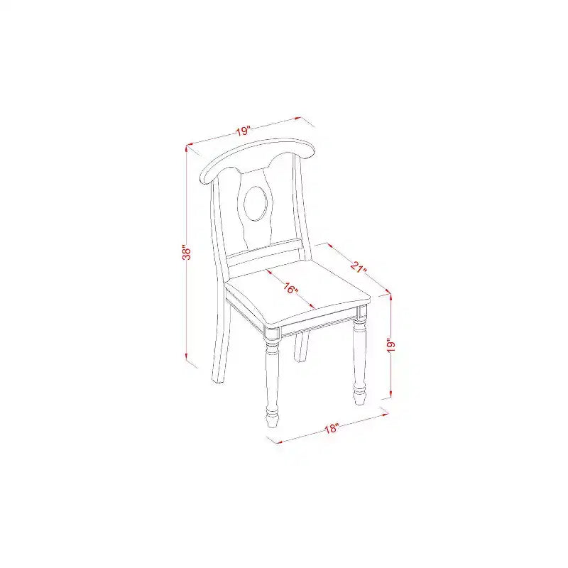 HomeStock Set da Pranzo Rotondo da 3 Pezzi, Tavolo con Piano in Legno Massello Finitura Nera e Ciliegio e 2 Sedie