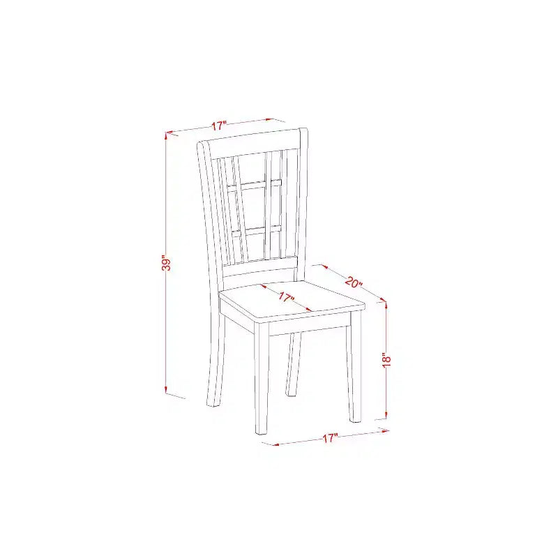 Set tavolo da pranzo HomeStock 3 pezzi con piano in legno massello con finitura color latte e ciliegio